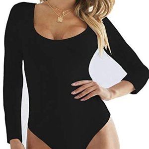 SUNRO Women's Long Sleeves Round Neck Bodysuit